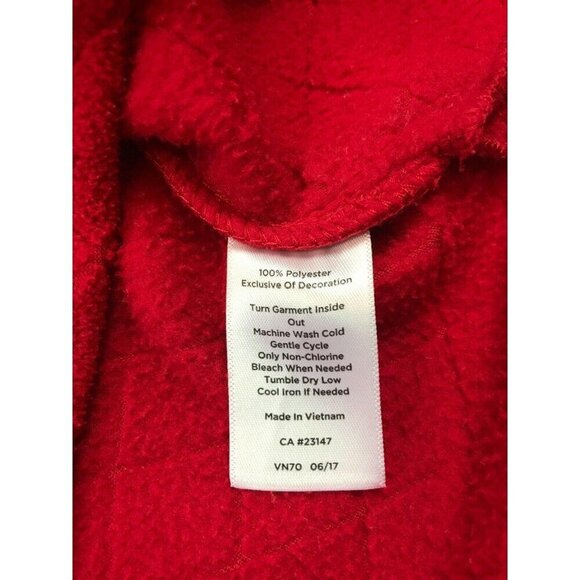 Talbots Womens Quilted Fleece Jacket Size Small Red Pockets Full Zip - Picture 4 of 7